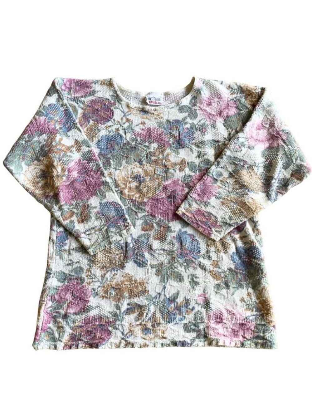 Entire Closet $5! VINTAGE Denim Republic Floral Grannycore Sweater - Size Small